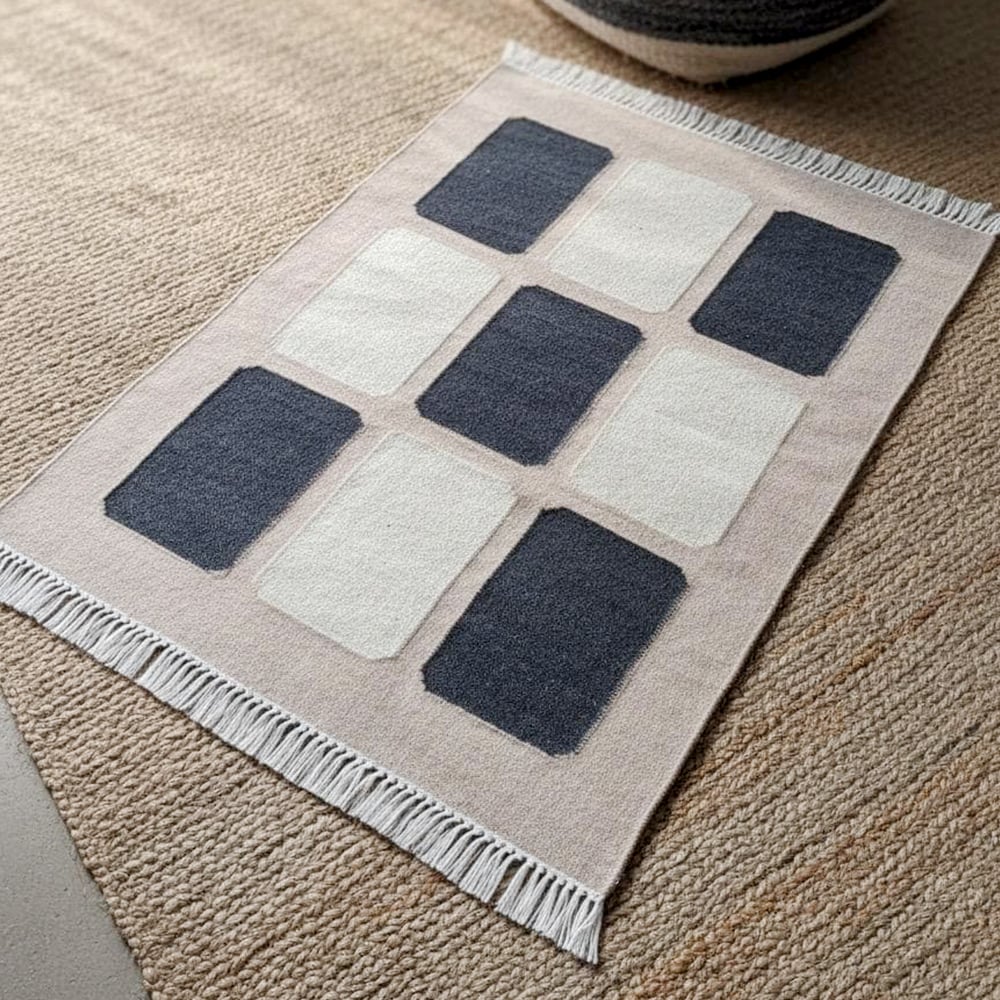 Handmade Wool Multicolor Vintage Dhurrie For Living